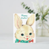 Jolie carte postale de vacances de lapin de Pâques (Debout devant)