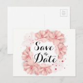 Jolie carte postale florale pour annoncer la date  (Devant / Derrière)