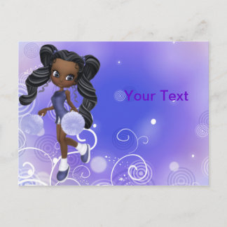Jolie carte postale Pom-pom girl afro-américaine