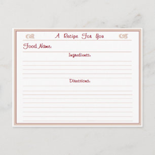 Jolie carte postale Recette