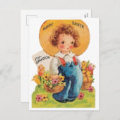 Jolie carte postale rétro vintage pour les vacance (Devant / Derrière)