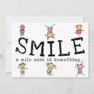 Jolie carte pour enfants Sourire sur un kilomètre 