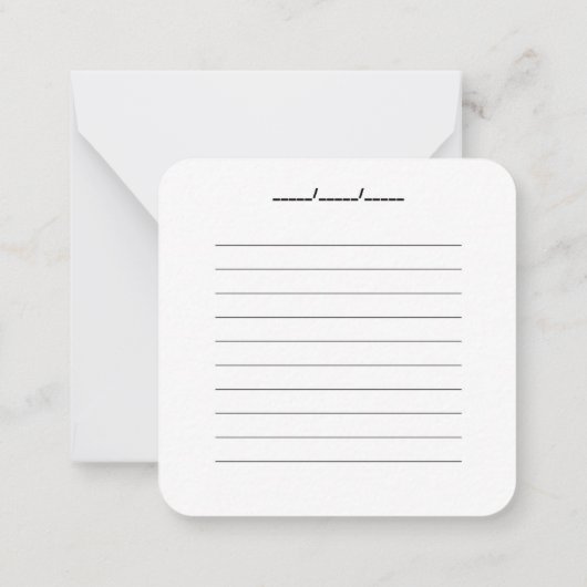 JOLIE CARTE POUR NOTES CHIC (Dos)