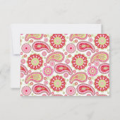 Jolie carte RSVP de mariage Paisley (Dos)