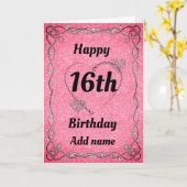 Jolie carte spéciale 16e anniversaire (Fleur jaune)