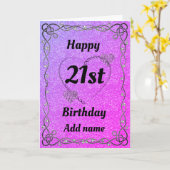 Jolie carte spéciale 21e anniversaire (Fleur jaune)