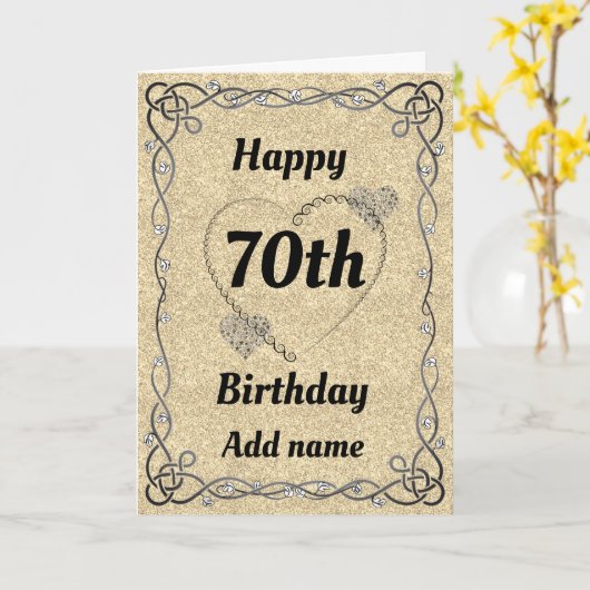 Jolie carte spéciale 70e anniversaire (Fleur jaune)