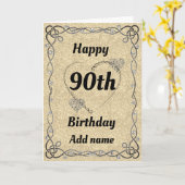 Jolie carte spéciale 90e anniversaire (Fleur jaune)