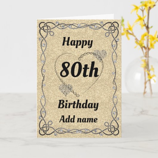 Jolie carte spéciale de 80e anniversaire (Fleur jaune)