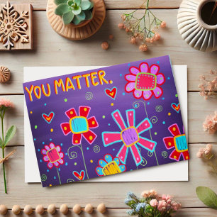 Jolie carte 'Vous comptez' violet