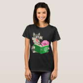 Jolie Cartoon Cochon Et Loup Lecture T-shirt Femme (Devant entier)