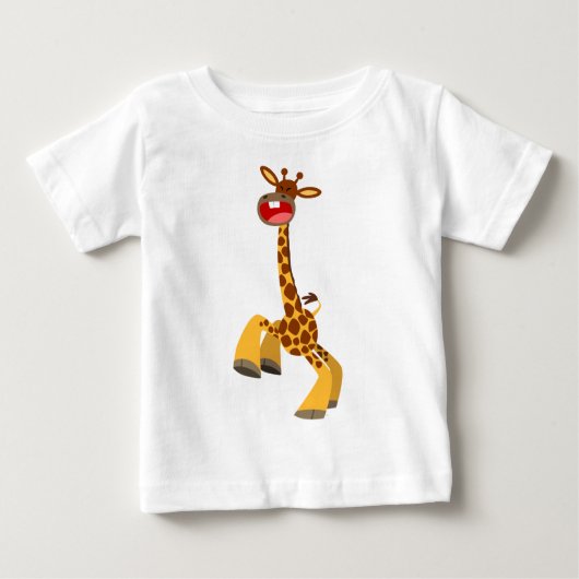 Jolie Cartoon Danser Giraffe Baby T-shirt (Devant)