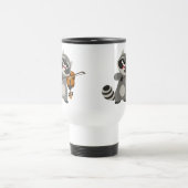 Jolie Cartoon Raccoon Jouer Violon Commuter Mug (Centre)