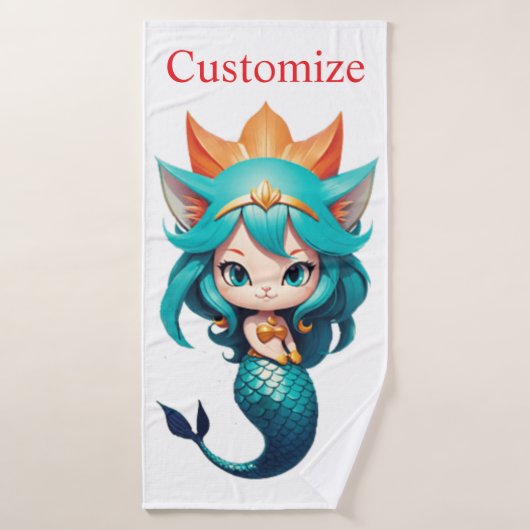 Jolie chaton sirène Thunder_Cove (Serviette de bain)