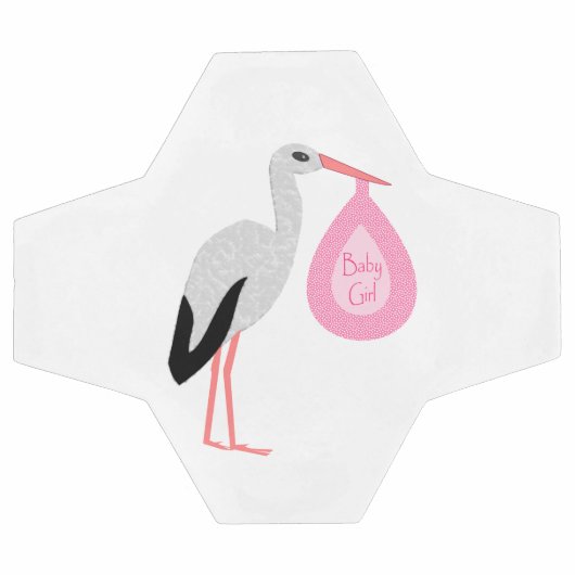 Jolie chatte rose bébé fille Stork (Plat)