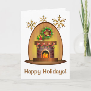 Jolie cheminée Carte de Noël