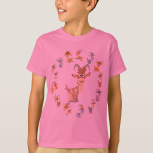 Jolie chèvre caricaturale Mandala T-shirt enfant