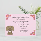 Jolie chiot 1er anniversaire Invitation pour les f (Debout devant)