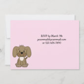 Jolie chiot 1er anniversaire Invitation pour les f (Dos)