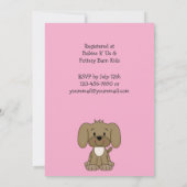 Jolie chiot bébé fille douche Invitation (Dos)