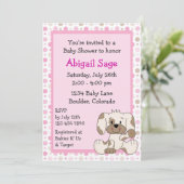 Jolie chiot bébé fille douche Invitation (Debout devant)