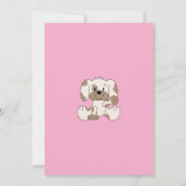 Jolie chiot bébé fille douche Invitation (Dos)