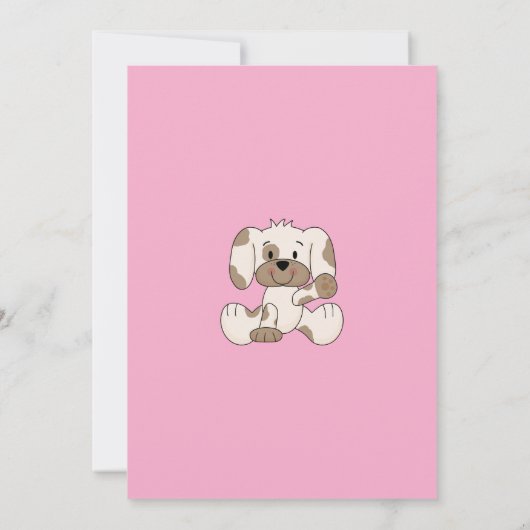 Jolie chiot bébé fille douche Invitation (Dos)