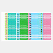 Jolie Chouette colorée Enfants Nom Étiquette (Feuille)