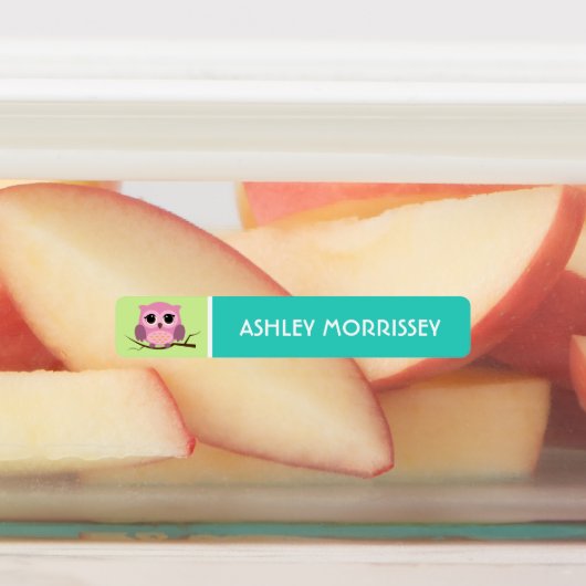 Jolie Chouette colorée Enfants Nom Étiquette (Apposé)