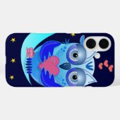 Jolie chouette de dessin animé en coque amoureux (Verso (horizontal))