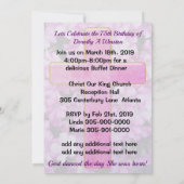 JOLIE CHRÉTIENNE 75E ANNIVERSAIRE INVITATION (Dos)