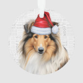 Jolie Collie Chien Fête de Noël Photo (dos)