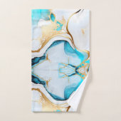 Jolie conception de Marbre blanc d'or bleu (Serviette à main)