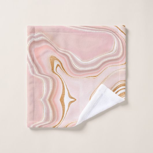 Jolie conception de marbre rose clair or (Gant de toilette)