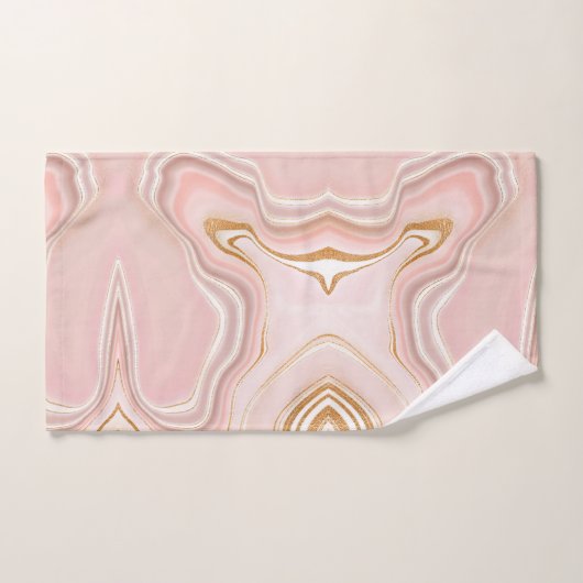 Jolie conception de marbre rose clair or (Serviette à main)