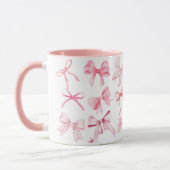 Jolie coquette rose Fille Bow Imprimer Mug (Gauche)