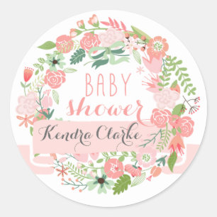 JOLIE COUCHE FLORALE BABY SHOWER STICKERS