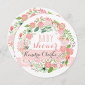 JOLIE COUCHE FLORALE| INVITATION BABY SHOWER (Devant / Derrière)