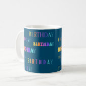 Jolie couleur Anniversaire Typographie Texte Mug (Devant gauche)