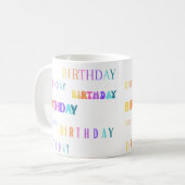 Jolie couleur Anniversaire Typographie Texte Mug (Devant gauche)