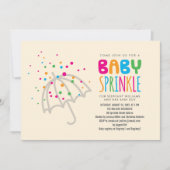 Jolie couleur moderne bébé saupoudrer Invitation (Devant)