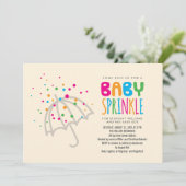 Jolie couleur moderne bébé saupoudrer Invitation (Debout devant)