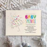 Jolie couleur moderne bébé saupoudrer Invitation