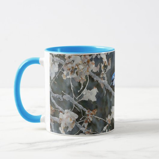 Jolie Coupe Blue Jay Bird Mug (Gauche)