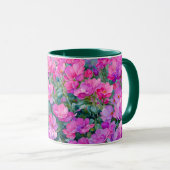 Jolie Coupe Floral Art Mug Fleurs Roses (Devant droit)