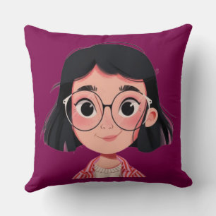 Jolie Coussin caricaturale - Cadeau élégant pour f