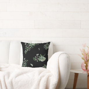 JOLIE COUSSIN D'IMPRESSION BOTANIQUE VERT NOIR