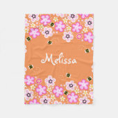 Jolie couverture fleurie et blanc d'abeilles (Devant)