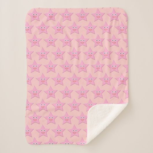 Jolie couverture Sherpa Star Rose (Devant)
