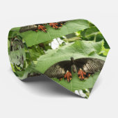 Jolie Cravate de papillon noir rouge et or (Roulé)